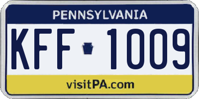 PA license plate KFF1009