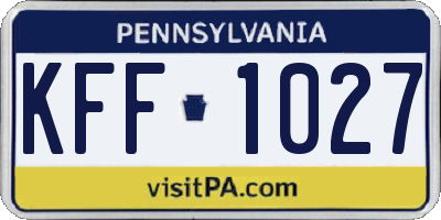 PA license plate KFF1027