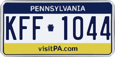 PA license plate KFF1044