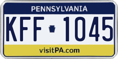 PA license plate KFF1045