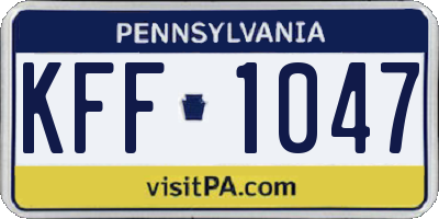 PA license plate KFF1047