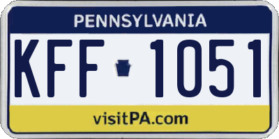 PA license plate KFF1051