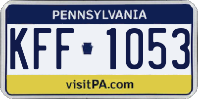 PA license plate KFF1053