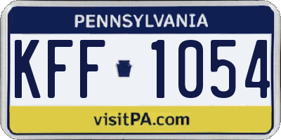 PA license plate KFF1054
