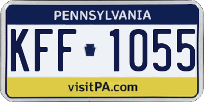 PA license plate KFF1055
