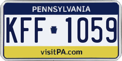 PA license plate KFF1059
