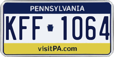 PA license plate KFF1064