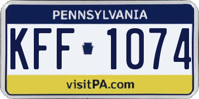 PA license plate KFF1074