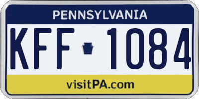 PA license plate KFF1084