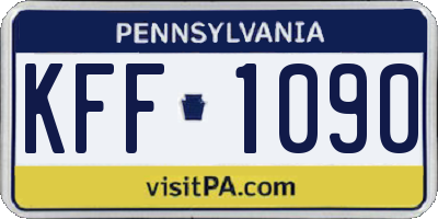 PA license plate KFF1090