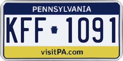 PA license plate KFF1091