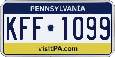 PA license plate KFF1099