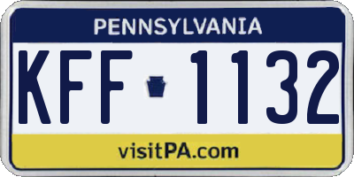 PA license plate KFF1132