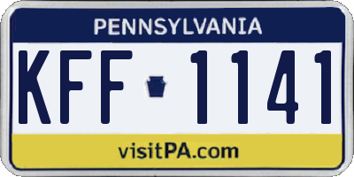 PA license plate KFF1141