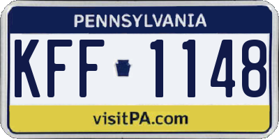 PA license plate KFF1148