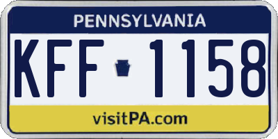 PA license plate KFF1158