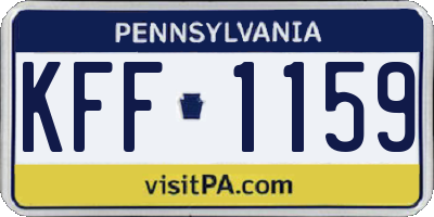 PA license plate KFF1159
