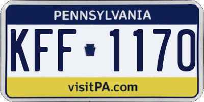 PA license plate KFF1170