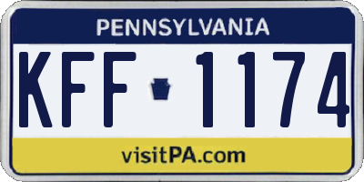 PA license plate KFF1174