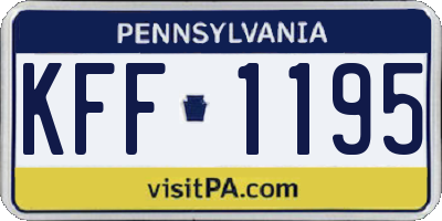 PA license plate KFF1195