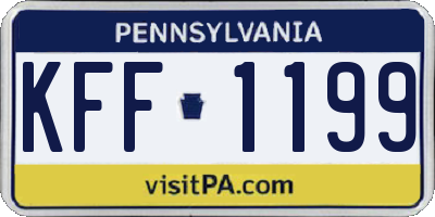PA license plate KFF1199
