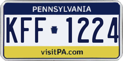 PA license plate KFF1224