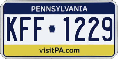 PA license plate KFF1229