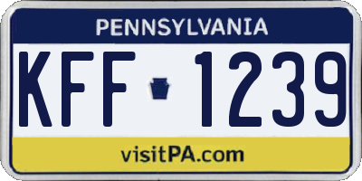 PA license plate KFF1239