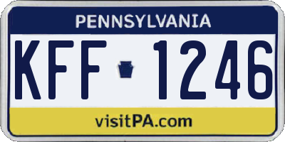 PA license plate KFF1246