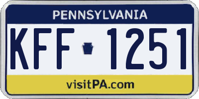 PA license plate KFF1251