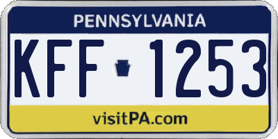 PA license plate KFF1253