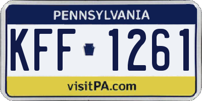 PA license plate KFF1261