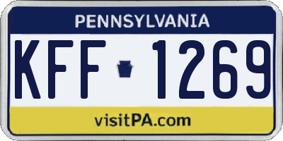 PA license plate KFF1269