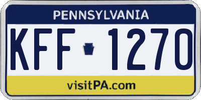 PA license plate KFF1270