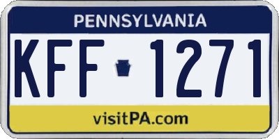 PA license plate KFF1271