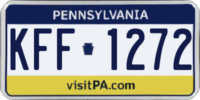 PA license plate KFF1272