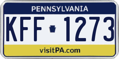 PA license plate KFF1273