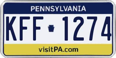 PA license plate KFF1274