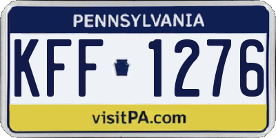 PA license plate KFF1276
