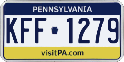 PA license plate KFF1279