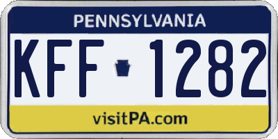 PA license plate KFF1282
