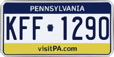 PA license plate KFF1290