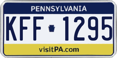 PA license plate KFF1295