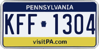PA license plate KFF1304