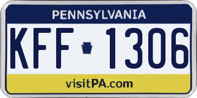PA license plate KFF1306