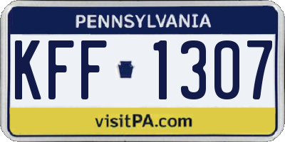 PA license plate KFF1307