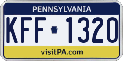PA license plate KFF1320