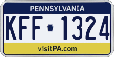 PA license plate KFF1324