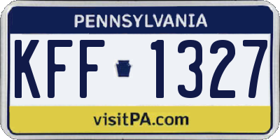 PA license plate KFF1327