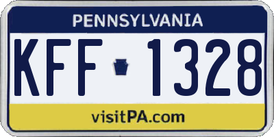 PA license plate KFF1328